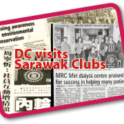 Newspaper reports of District Chairman Nancy Ho's visits to Sarawak Clubs.