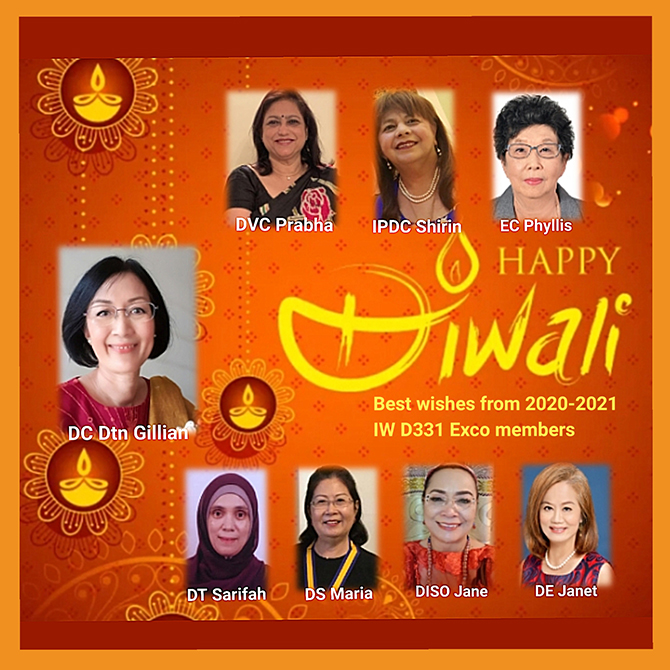 13 Nov 2020. Happy Diwali. Best wishes from 2020-2021 IW D331 Exco members