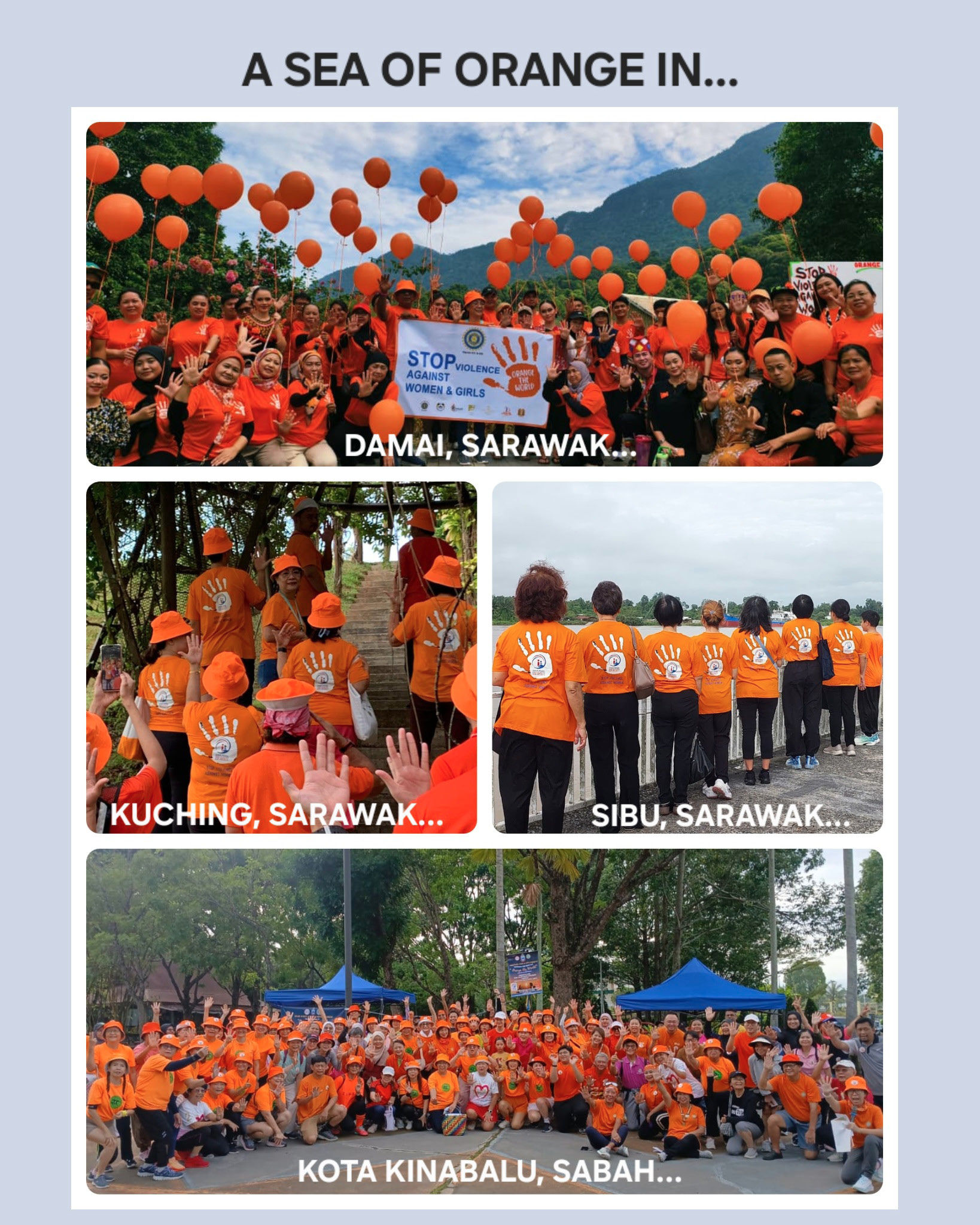 A group of people wearing orange shirts are standing together.

AI generated content
