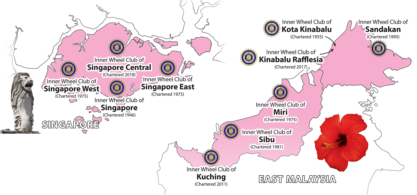 Map of Clubs in District 331 (East Malaysia & Singapore)